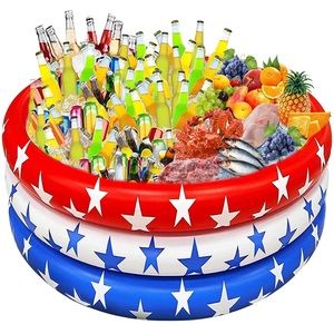 American Flag Inflatable Serving Bar Ice Cooler,130+ Cans
